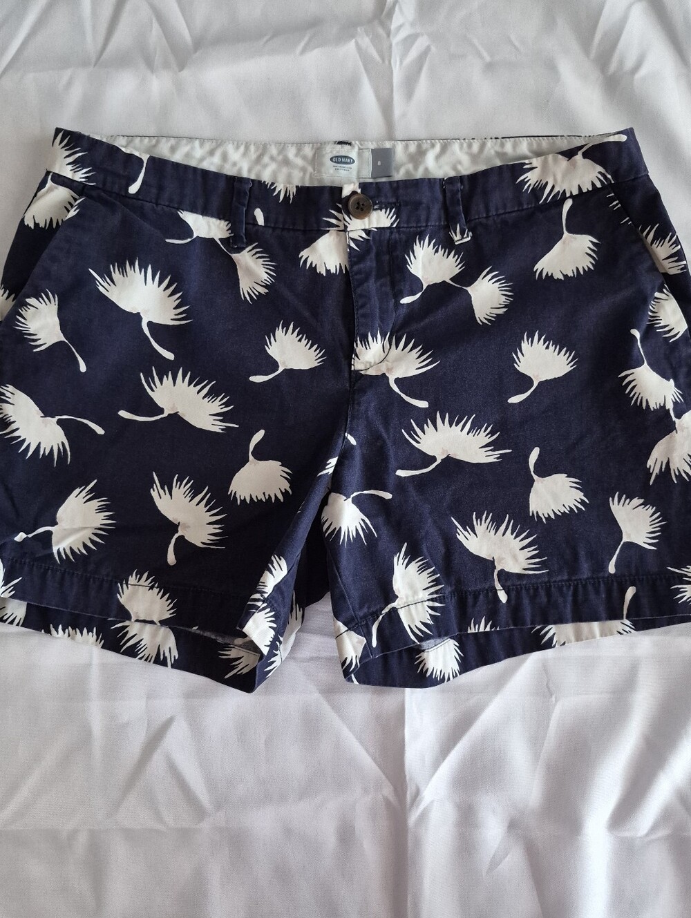 Old Navy Navy Blue and White Floral Print Women's Shorts